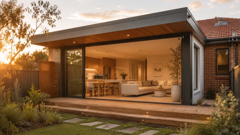 Modern rear home extension with open living space in a Sydney suburb